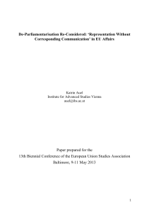 De-Parliamentarisation Re-Considered: `Representation Without