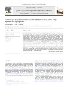 On the origin of El Chichón volcano and subduction of