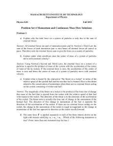 Problem Set 4 Momentum and Continuous Mass Flow Solutions