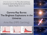Gamma-Ray Bursts: The Brightest Explosions in the Universe Arne