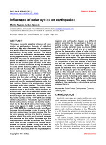 Influences of Solar Cycles on Earthquakes