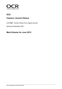 Mark scheme - Unit F391 - Greek history from original