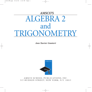 Algebra 2 and Trig - Port Washington School