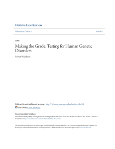 Making the Grade: Testing for Human Genetic Disorders
