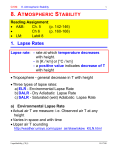 8. ATMOSPHERIC STABILITY 1. Lapse Rates
