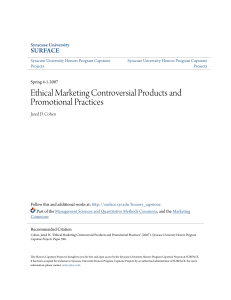Ethical Marketing Controversial Products and Promotional