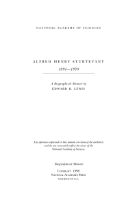 Alfred Henry Sturtevant - National Academy of Sciences