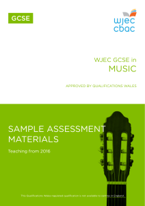 GCSE Music Sample Assessment Materials