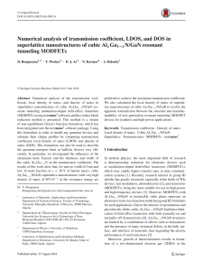 Numerical analysis of transmission coefficient, LDOS, and DOS in