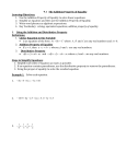 9.1 The Addition Property of Equality Learning Objectives: 1. Use the
