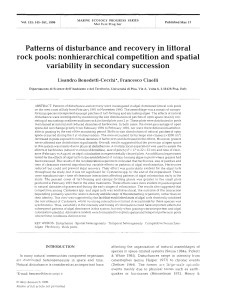 Patterns of disturbance and recovery in littoral rock pools