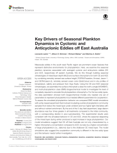 Key Drivers of Seasonal Plankton Dynamics in Cyclonic and