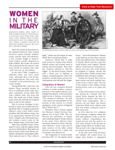 Women in the Military - Constitutional Rights Foundation