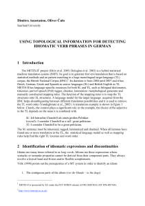 USING TOPOLOGICAL INFORMATION FOR DETECTING