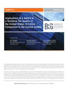Implications of a Switch to a Territorial Tax System in the United States