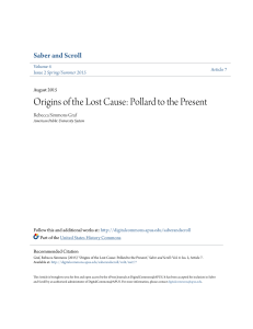 Origins of the Lost Cause: Pollard to the Present