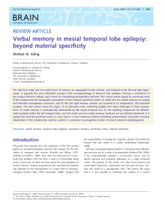 Verbal memory in mesial temporal lobe epilepsy