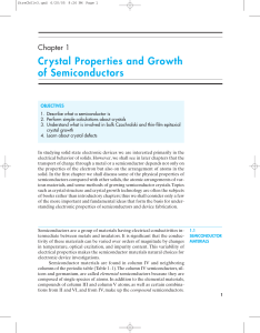 Crystal Properties and Growth of Semiconductors