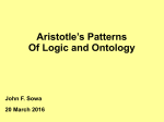 Aristotle`s Patterns Of Logic and Ontology