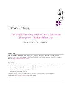 The Social Philosophy of Gillian Rose - Durham e