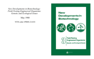 New Developments in Biotechnology: Field