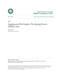 Augustus and the Equites: Developing Rome`s Middle Class