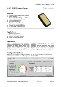 K-DT1 RADAR Doppler Target Features Applications