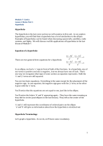 Module 7 Lesson 3 Notes Part 1 Hyperbolas
