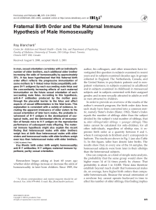 Fraternal Birth Order and the Maternal Immune Hypothesis of Male