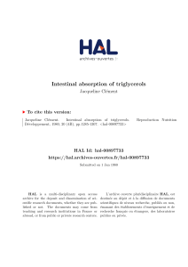 Intestinal absorption of triglycerols