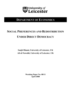08/11 Social Preferences and Redistribution Under Direct Democracy