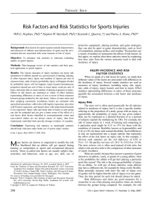 Risk Factors and Risk Statistics for Sports Injuries