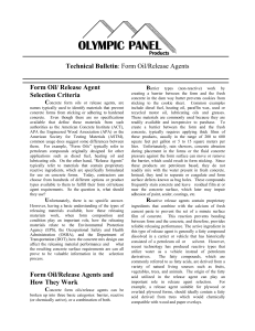 Form Oil/Release Agents - Olympic Panel Products
