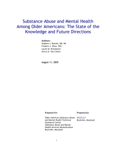 Substance Abuse and Mental Health Among Older Adults