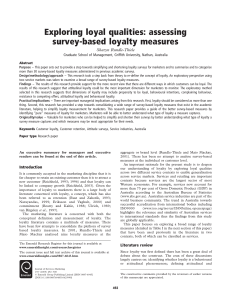 Exploring loyal qualities: assessing survey-based