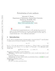 Perturbation of zero surfaces