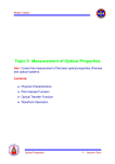 Topic 5: Measurement of Optical Properties