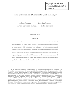 Firm Selection and Corporate Cash Holdings