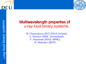 Multiwavelength properties of γ-ray loud binary systems.