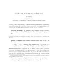 Conditionals, indeterminacy, and triviality