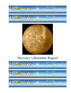 Mercury`s Rotation Report