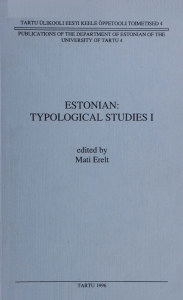 estonian: typological studies i