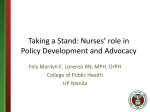 Taking a Stand: Nurses` role in Policy Development and