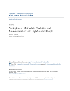 Strategies and Methods in Mediation and Communication with High
