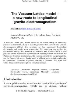 The Vacuum-Lattice model – a new route to longitudinal