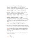 Math 574 Review Exam 1 2007 Solutions