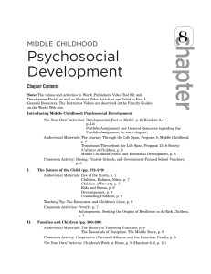 Middle Childhood: Psychosocial Development