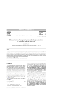 Characterization of nanopores by standard enthalpy and entropy of