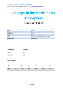 Changes in the Earth and its Atmosphere