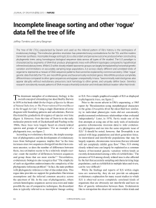 Incomplete lineage sorting and other `rogue` data fell the tree of life